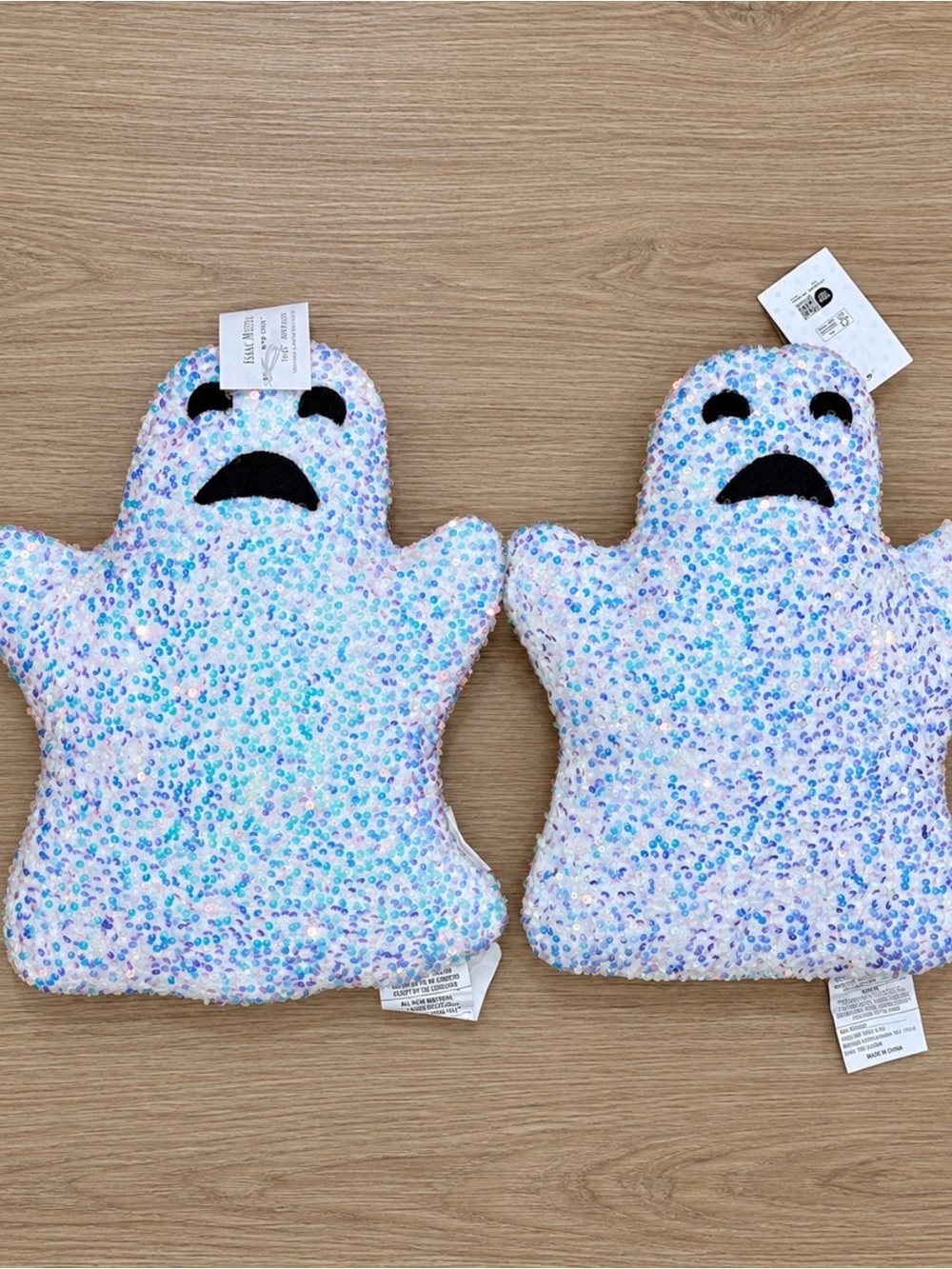 Isaac Mizrahi Iridescent Sequin Ghost Pillow Costume - White & Blue NWT